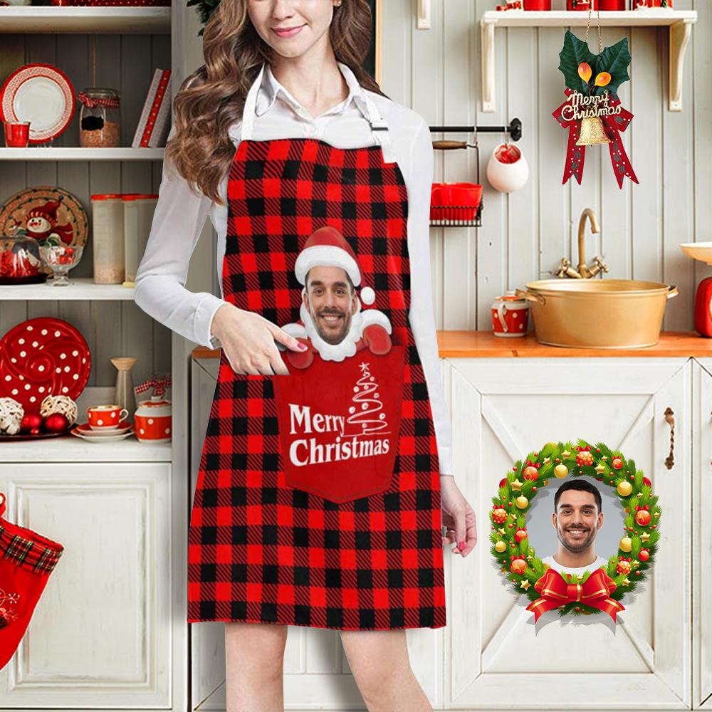 Custom Custom Face Christmas Santa Claus All Over Print Adjustable Apron - YesCustom