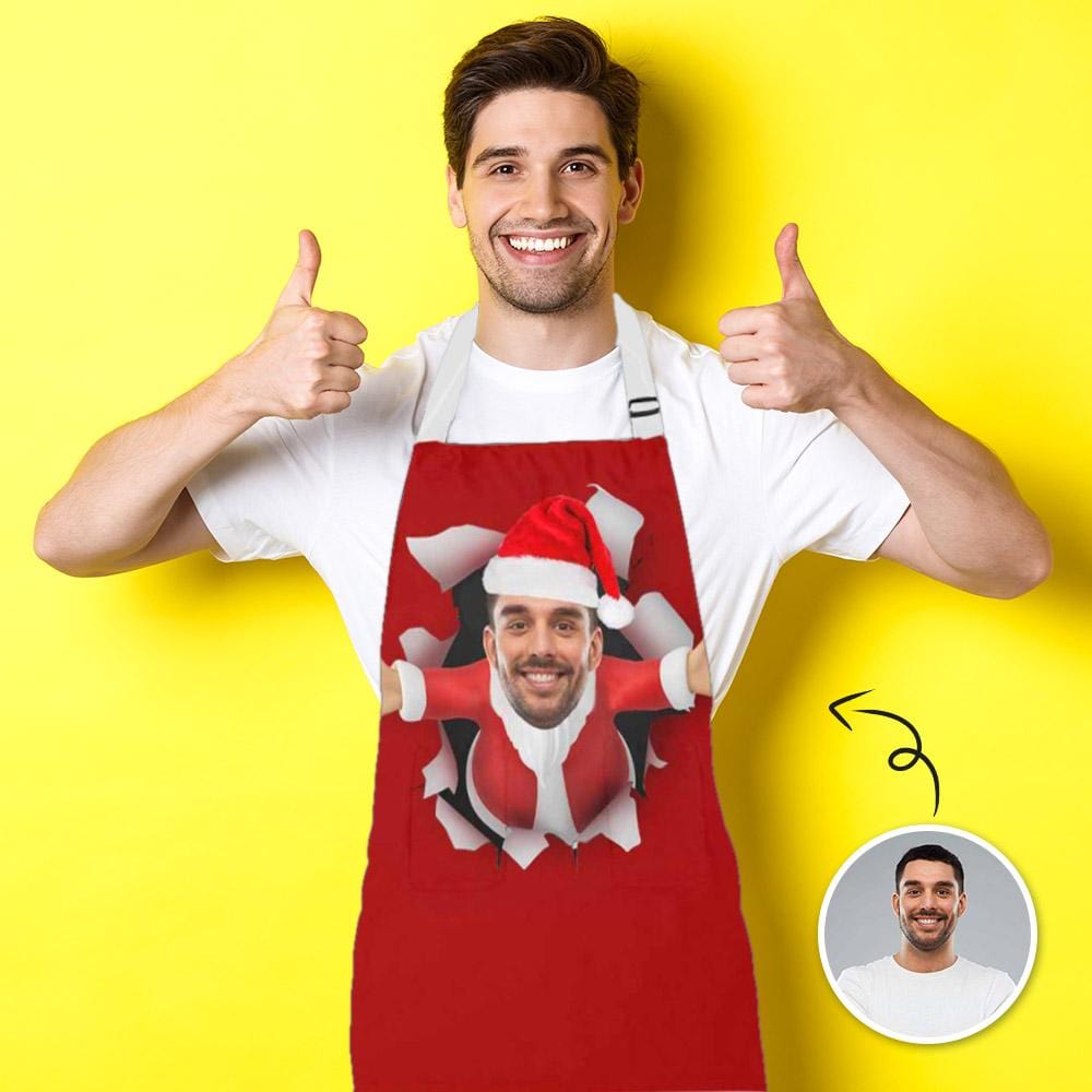 Custom Custom Face Christmas Santa Claus Hole All Over Print Adjustable Apron - YesCustom