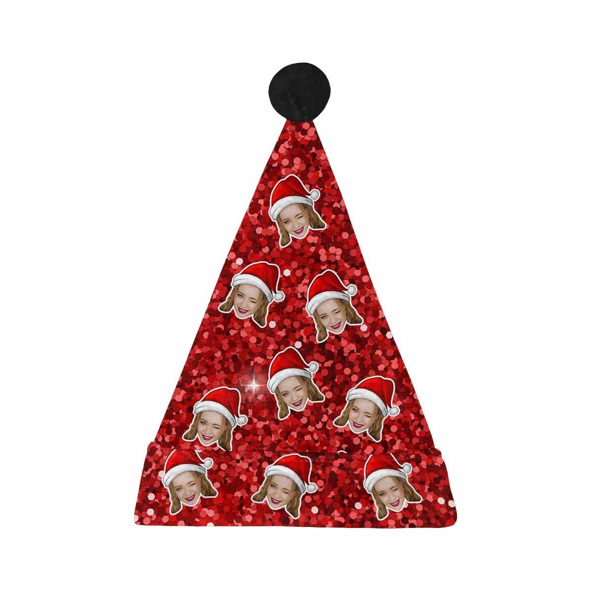 Custom Custom Face Christmas Shiny Santa Hat - YesCustom