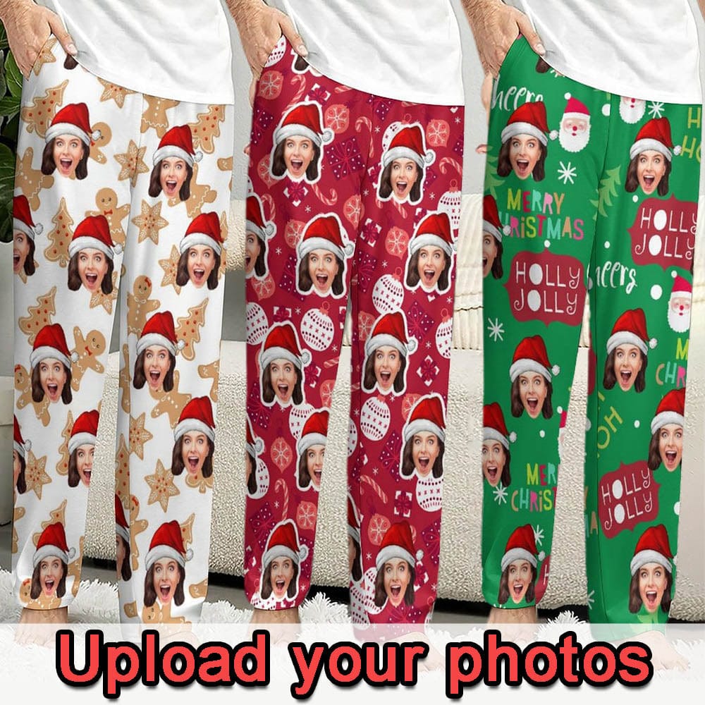 Custom Custom Face Christmas Slumber Party Unisex Long Pajama Pants Best Christmas Gifts for Family for Couple - YesCustom
