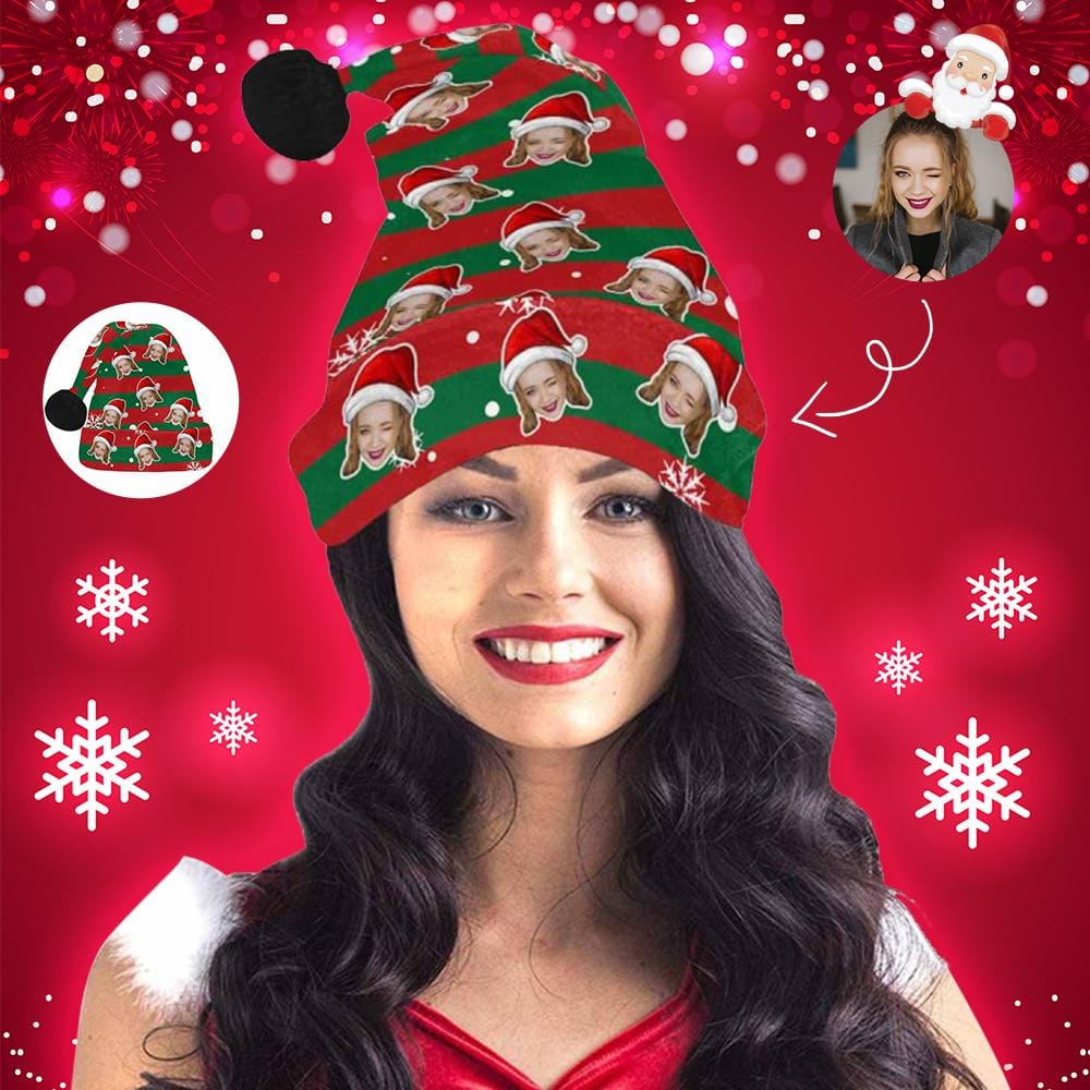 Custom Custom Face Christmas Snow Santa Hat - YesCustom