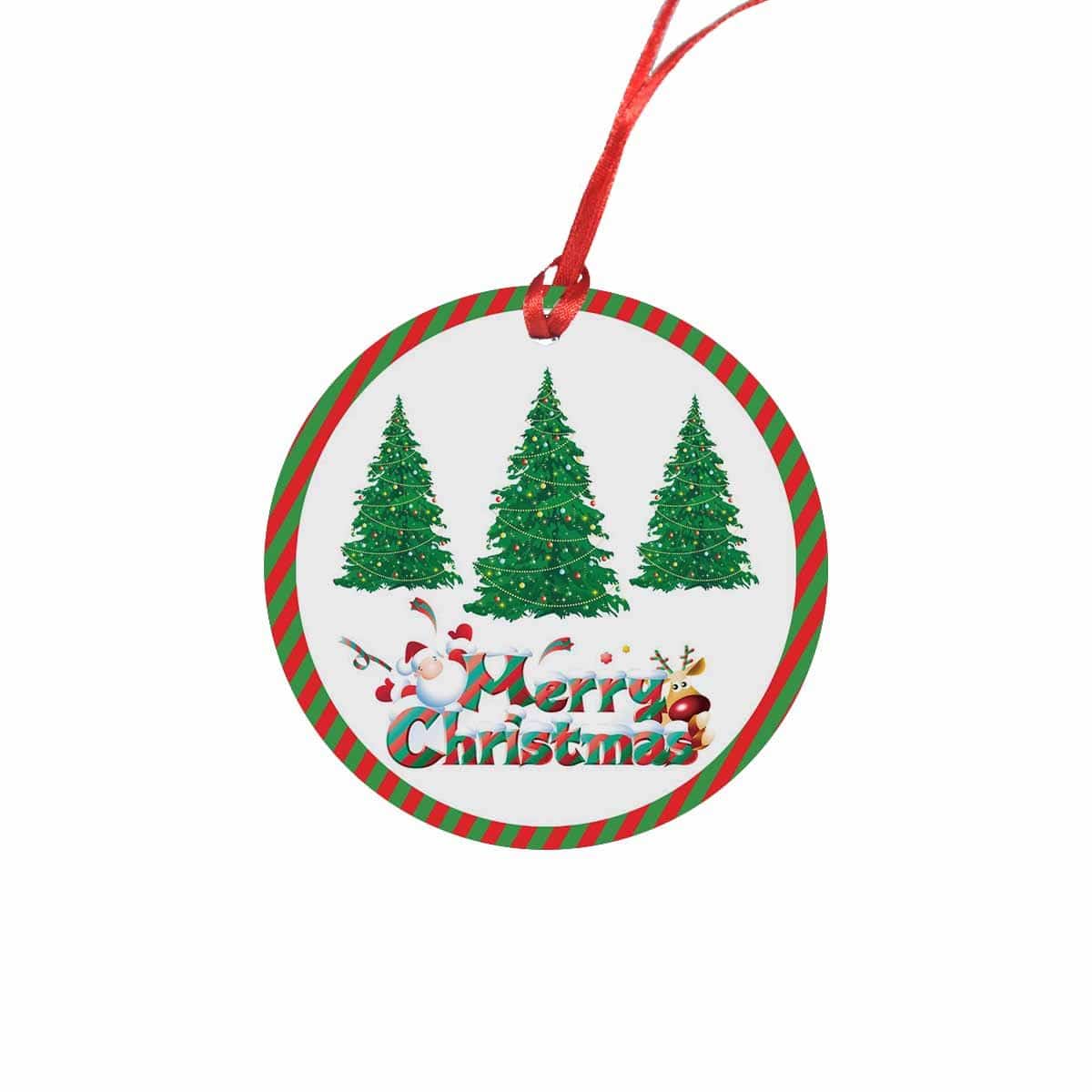 Custom Custom Face Christmas Tree Circle Ornament - YesCustom