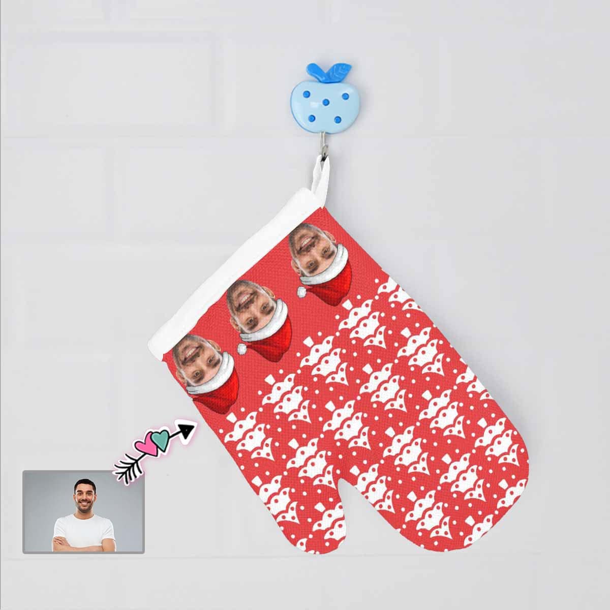 Custom Custom Face Christmas Tree Heat Resistant Oven Mitt(A Pair) - YesCustom