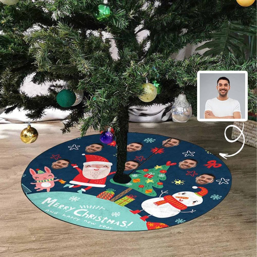 Custom Custom Face Christmas We Are Together Christmas Tree Skirt - YesCustom