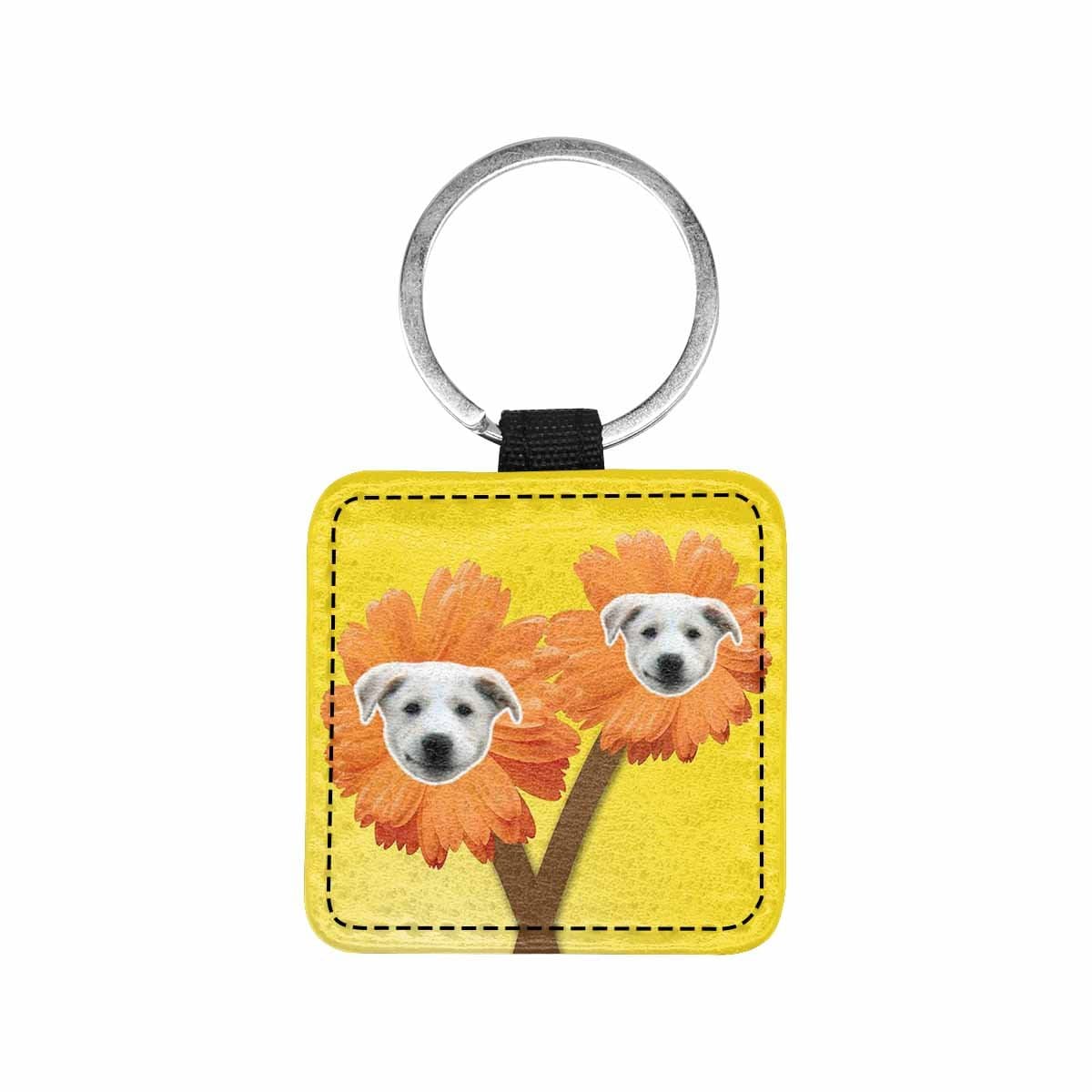 Custom Custom Face Chrysanthemum Square Pet ID Tag - YesCustom