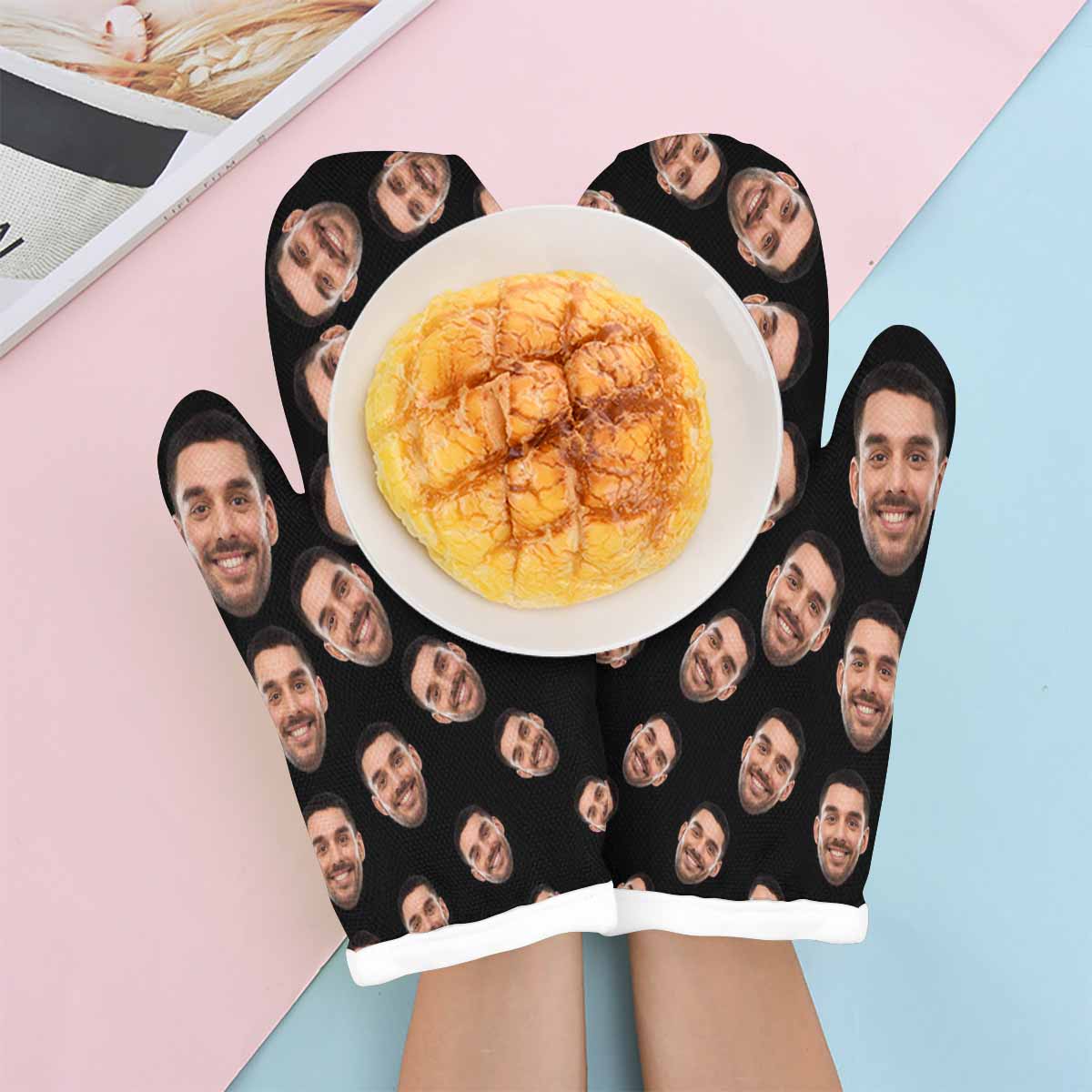 Custom Custom Face Circle Heat Resistant Oven Mitt(A Pair) - YesCustom