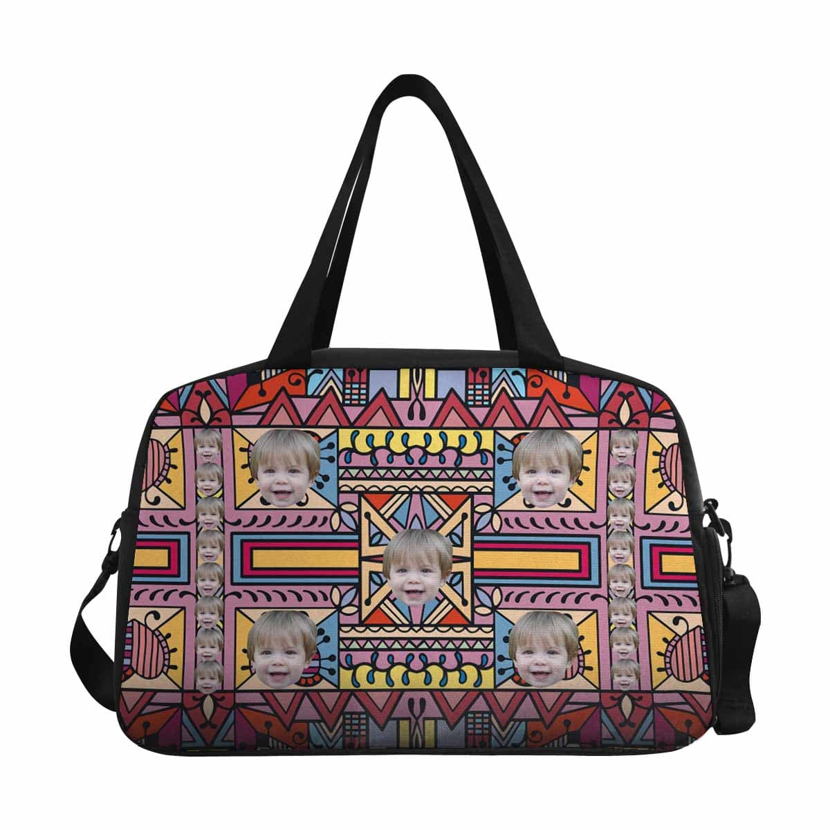 Custom Custom Face Classical Pattern Tote And Cross-body Travel Bag - YesCustom