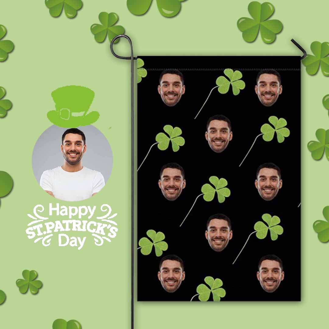 Custom Custom Face Clover Garden Flag - YesCustom