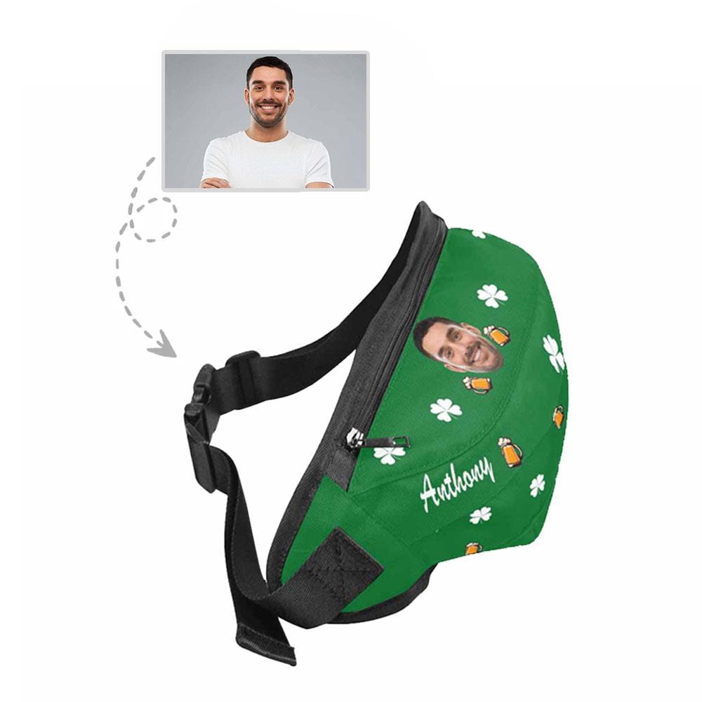 Custom Custom Face Clover Green Waist Bag - YesCustom