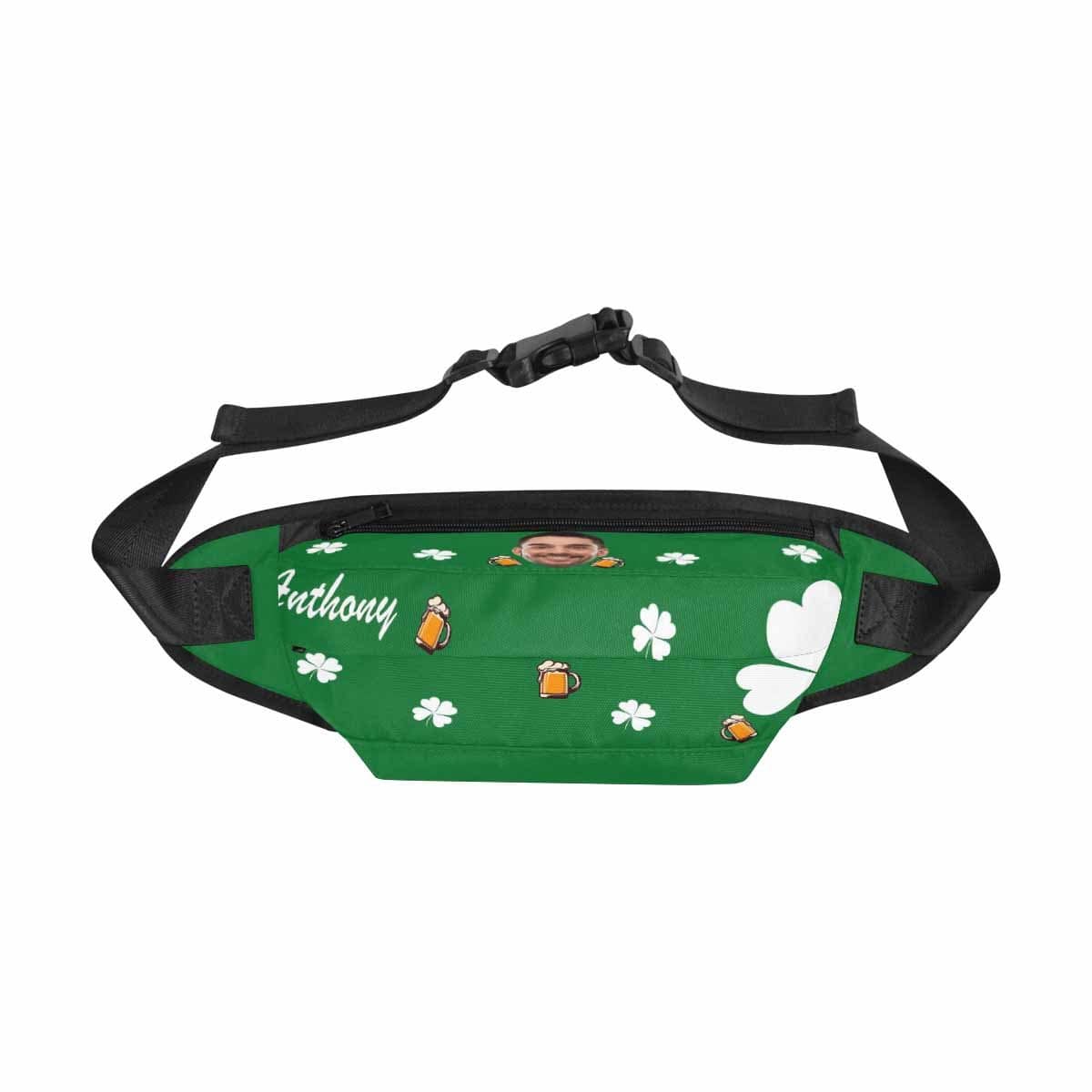 Custom Custom Face Clover Green Waist Bag - YesCustom