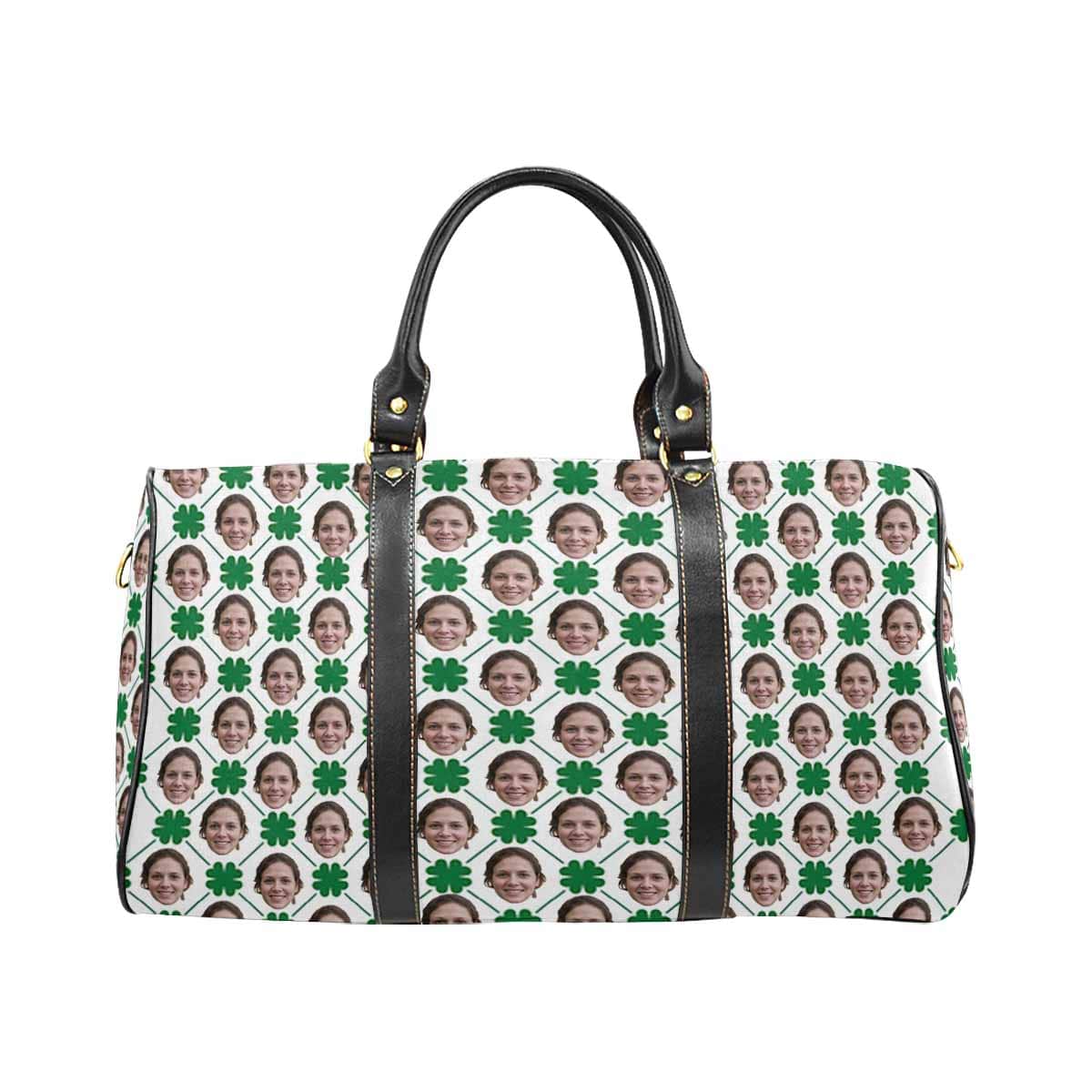 Custom Custom Face Clover Grid Travel Bag - YesCustom