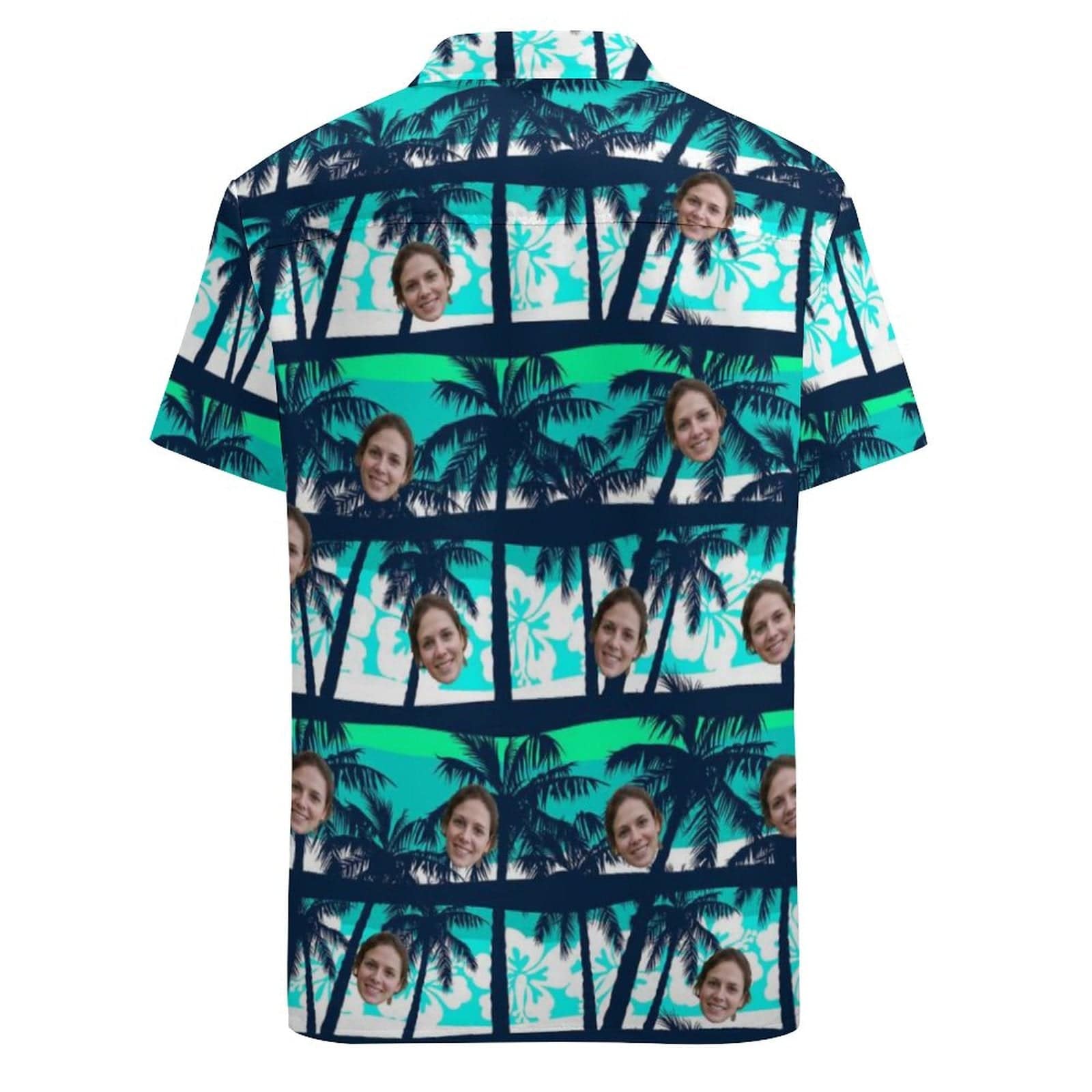 Custom Custom Face Coconut Tree Casual Shirt Men Front Pocket Shortsleeve Beach Pocket Hawaiian Shirt Personalized Shirt Design Your Own Gift - YesCustom