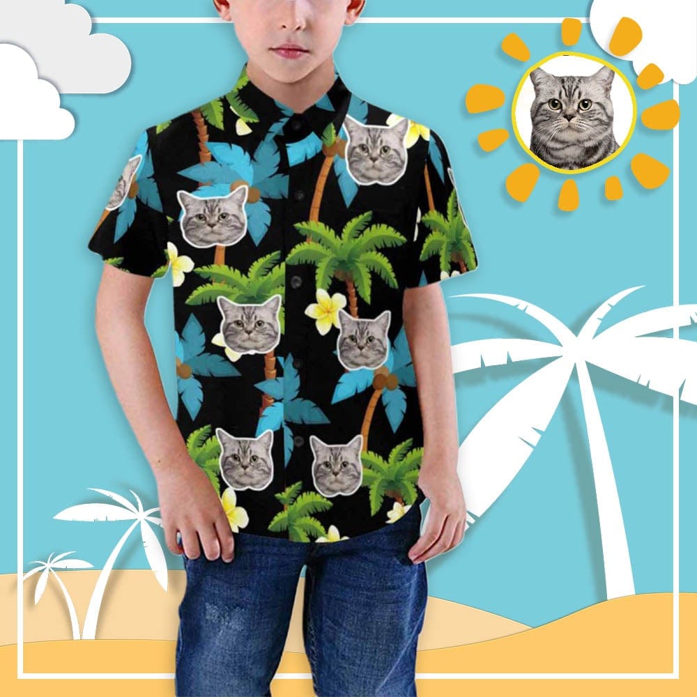 Custom Custom Face Coconut Tree Teenage Hawaiian Shirt - YesCustom