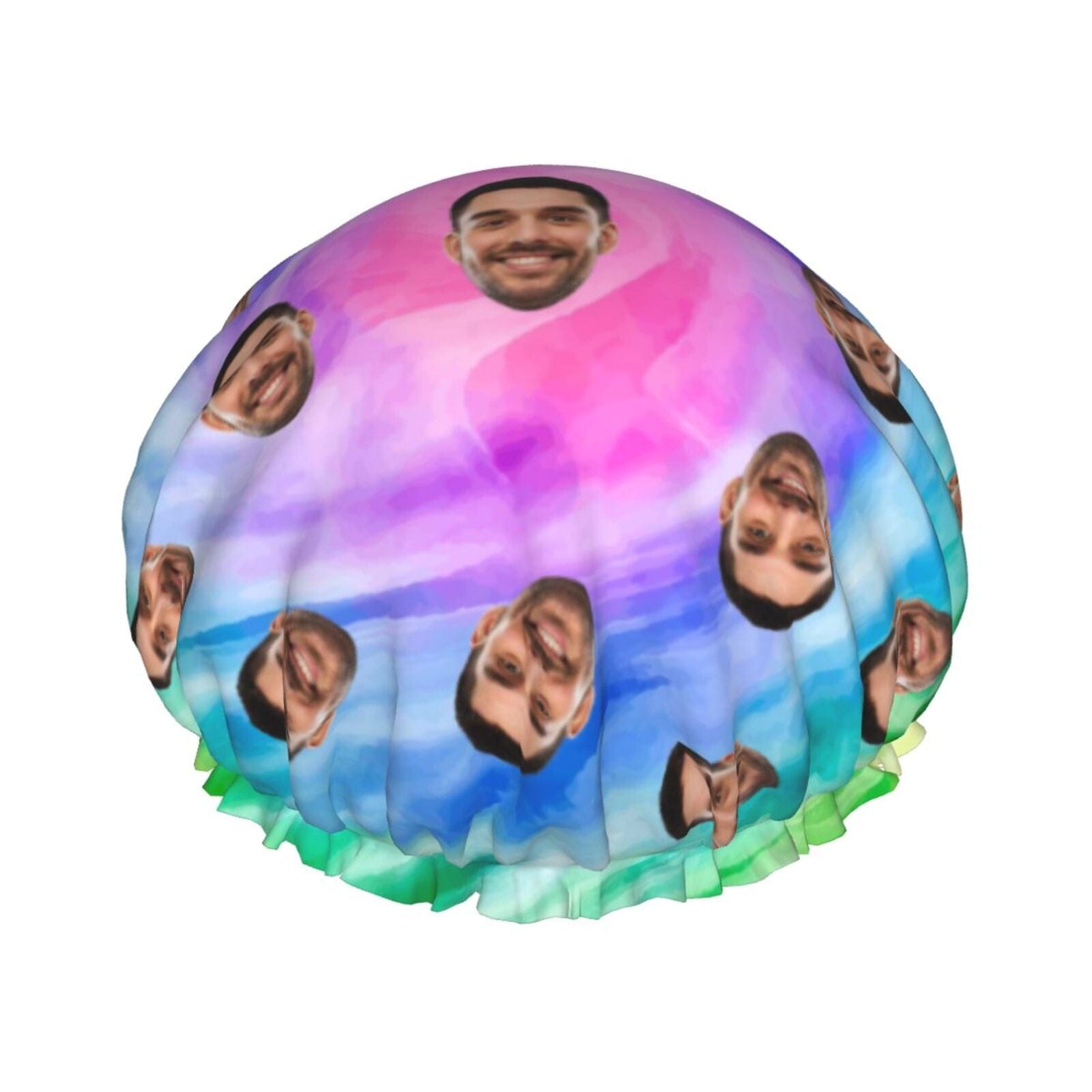 Custom Custom Face Colorful Double Layer Waterproof Hat Women's Shower Cap - YesCustom