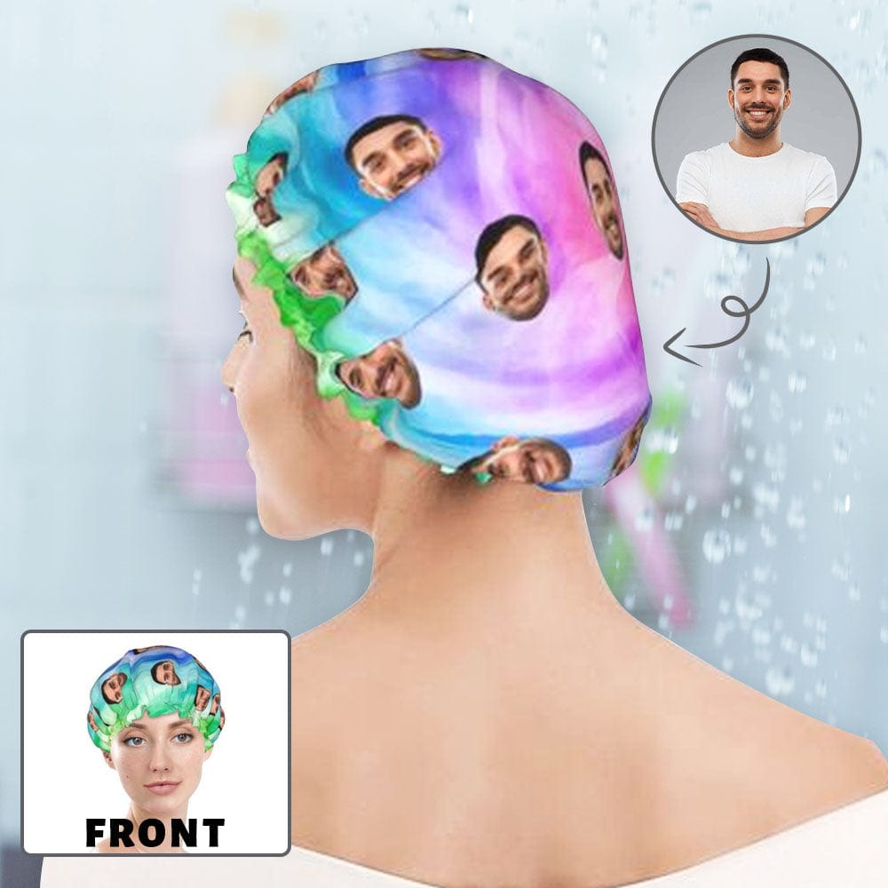 Custom Custom Face Colorful Double Layer Waterproof Hat Women's Shower Cap - YesCustom