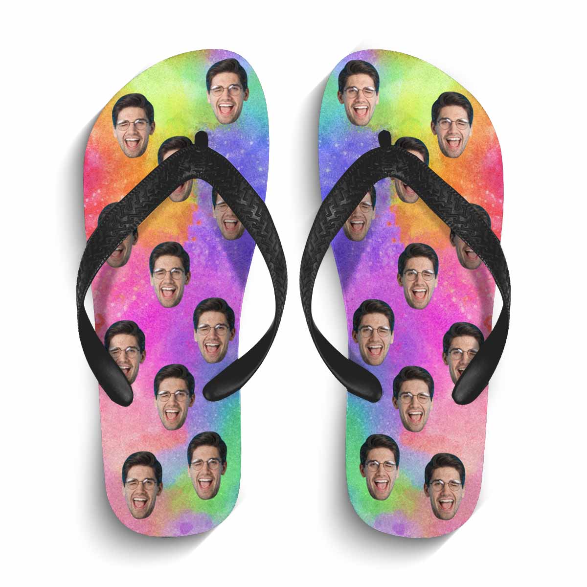 Custom Custom Face Colorful Flip Flops For Both Man And Woman Funny Gift For Vacation,Wedding Ideas For Guests - YesCustom