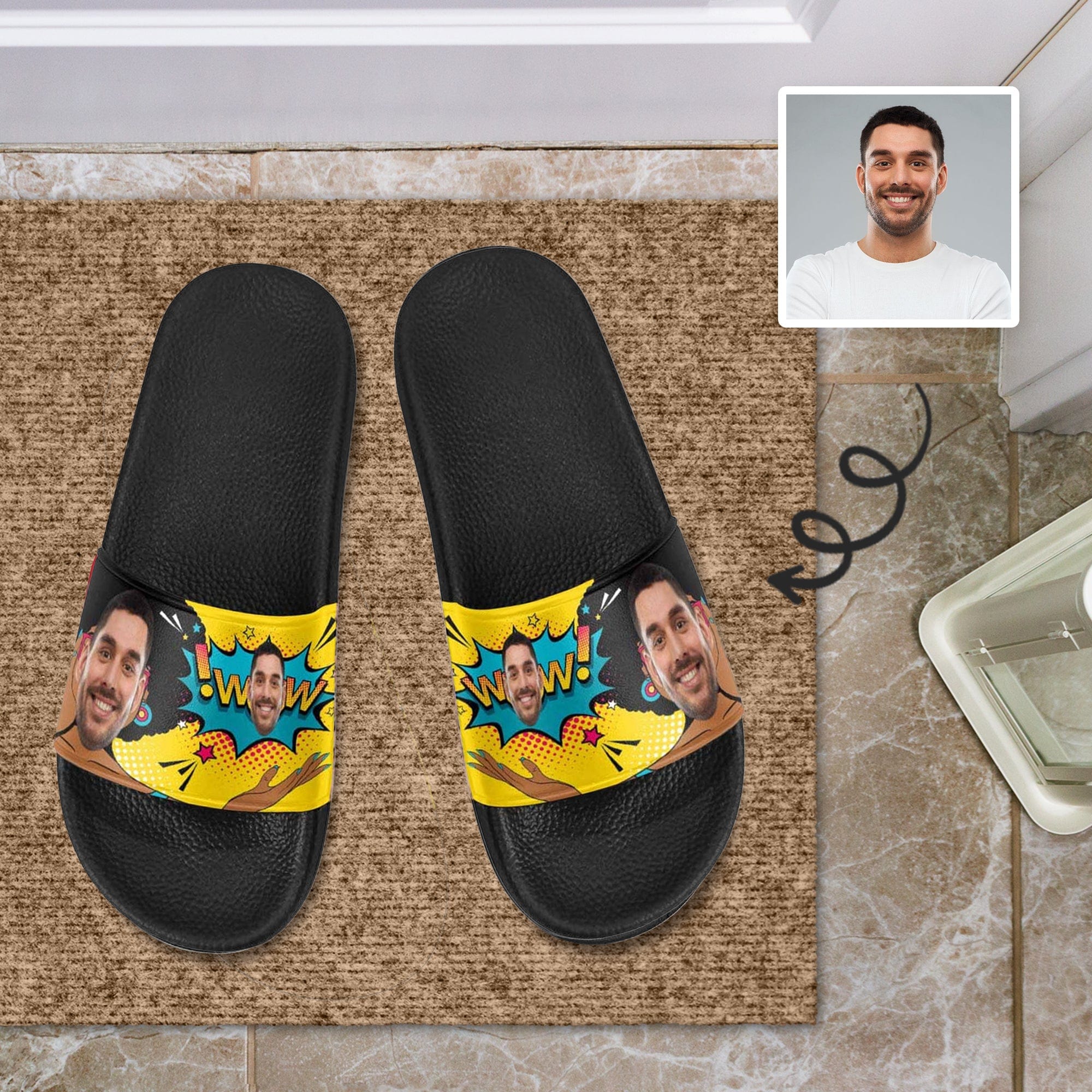 Custom Custom Face Comic Women's Slide Sandals - YesCustom