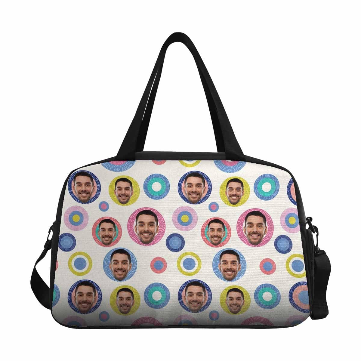 Custom Custom Face Concentric Circles Tote And Cross-body Travel Bag - YesCustom