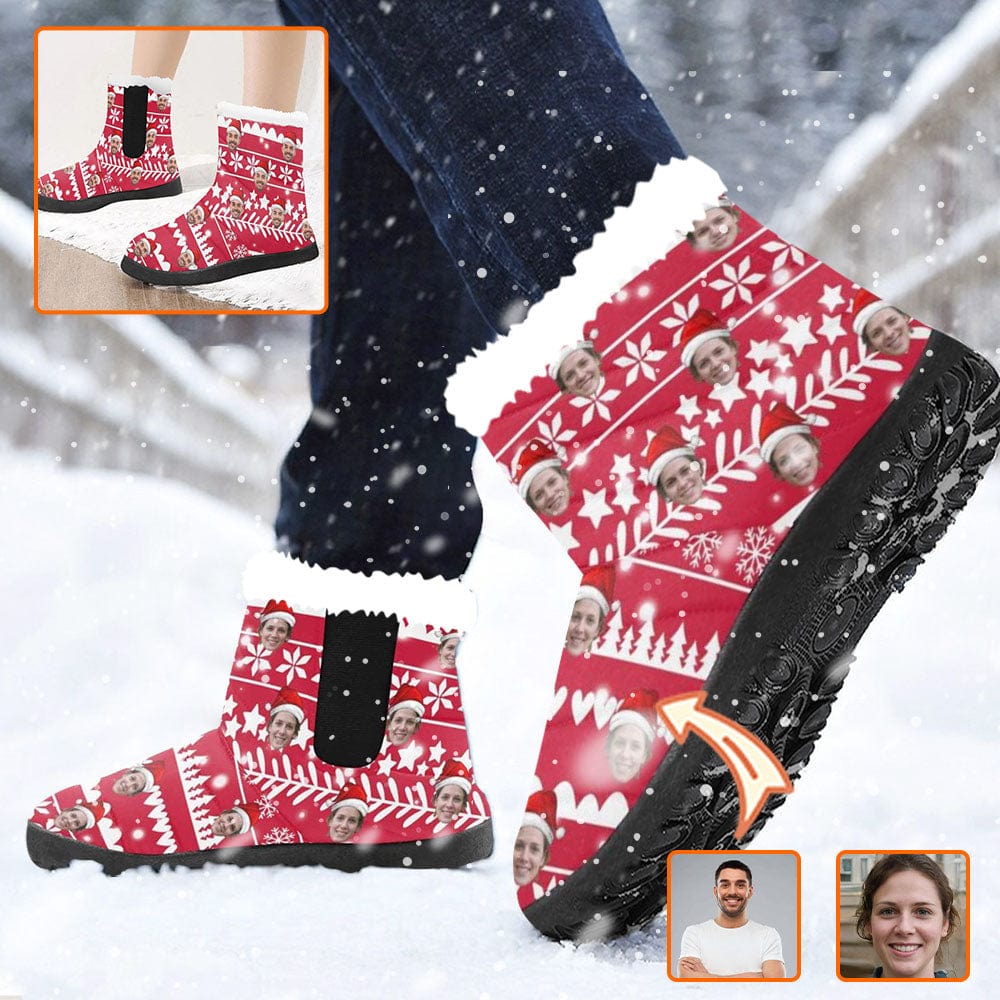 Custom Custom Face Cotton-Padded Shoes Christmas for Men Women - YesCustom