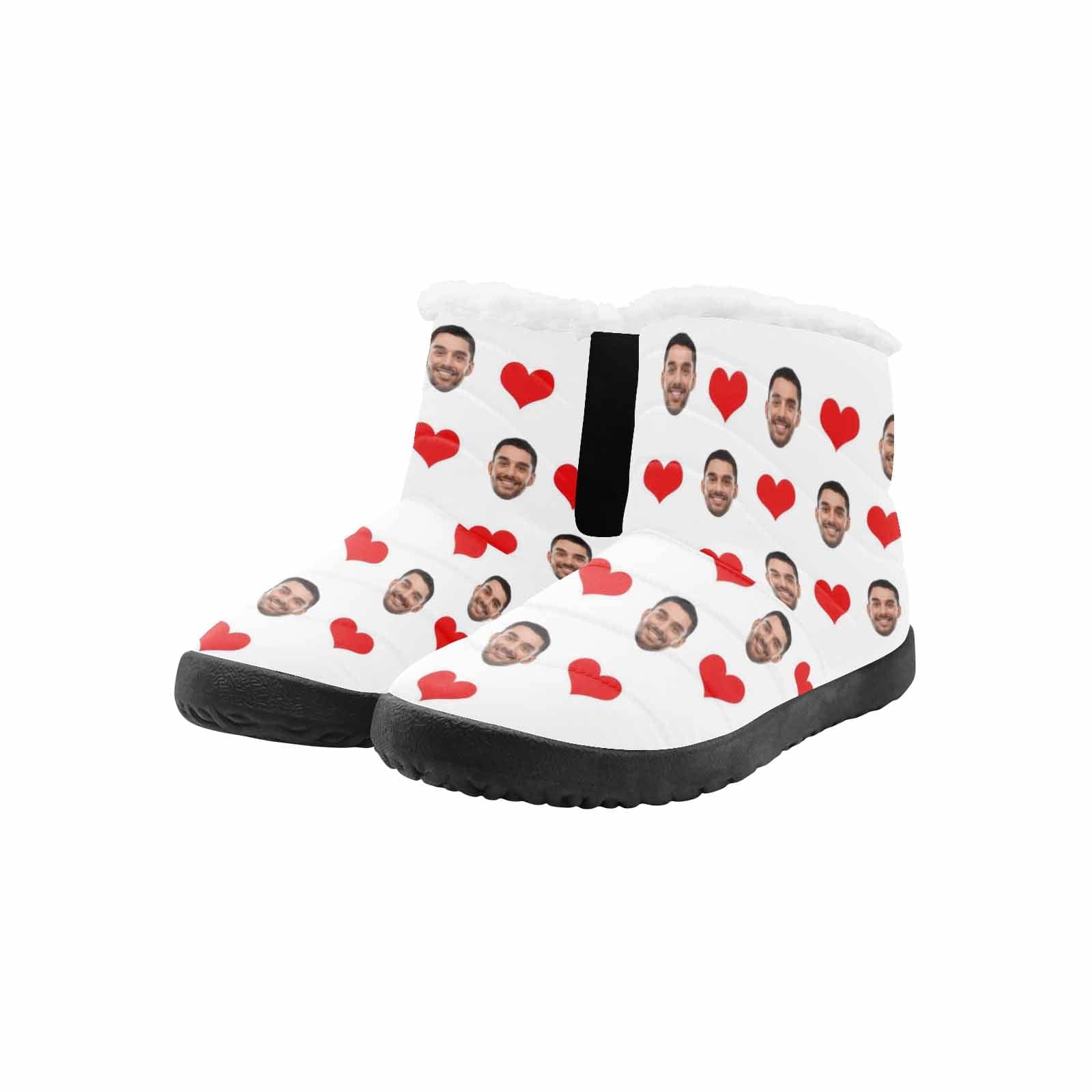 Custom Custom Face Cotton-Padded Shoes Little Red Heart for Men Women - YesCustom