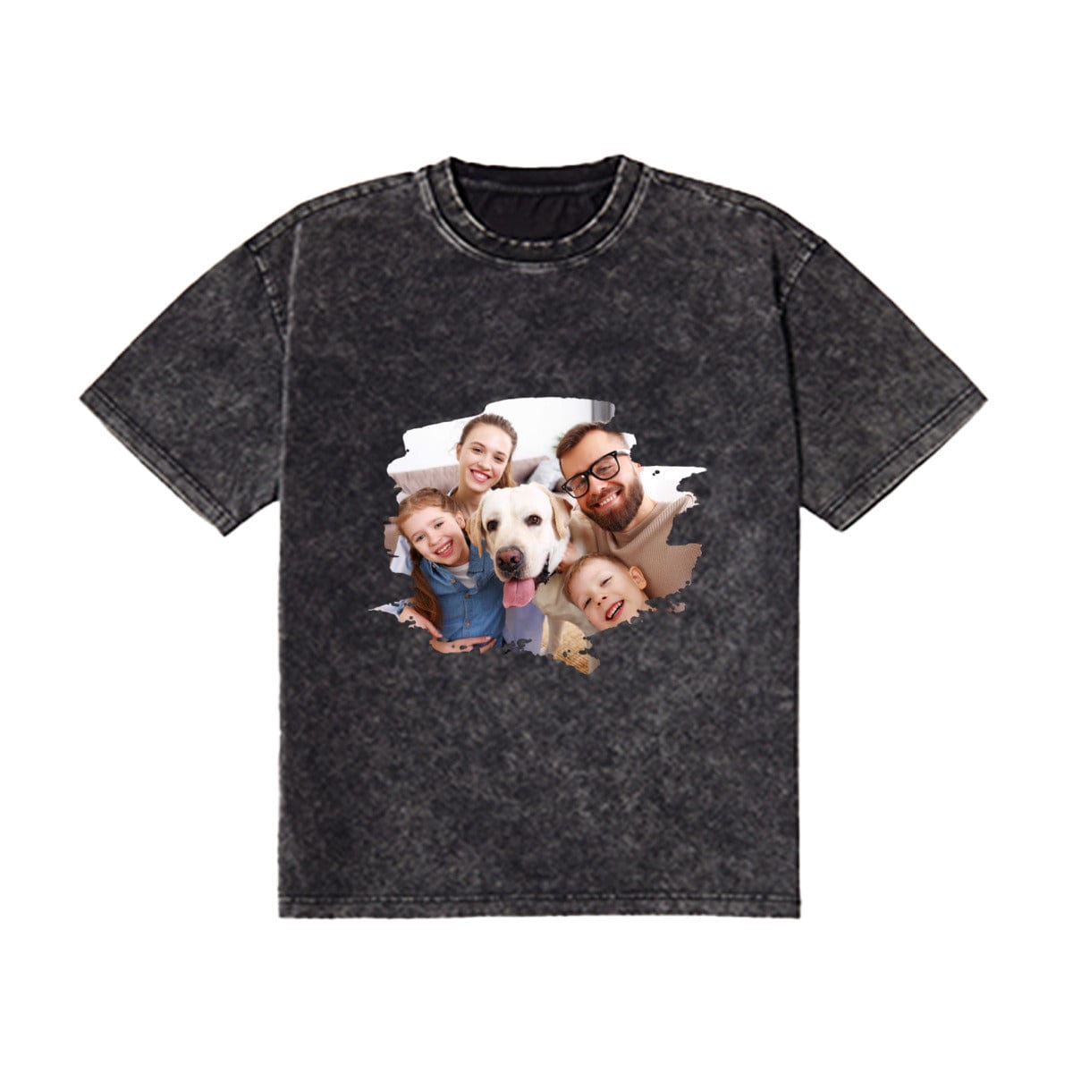 Custom Custom Face Cotton Personlized Family Casual Couple Denim T-Shirt - YesCustom