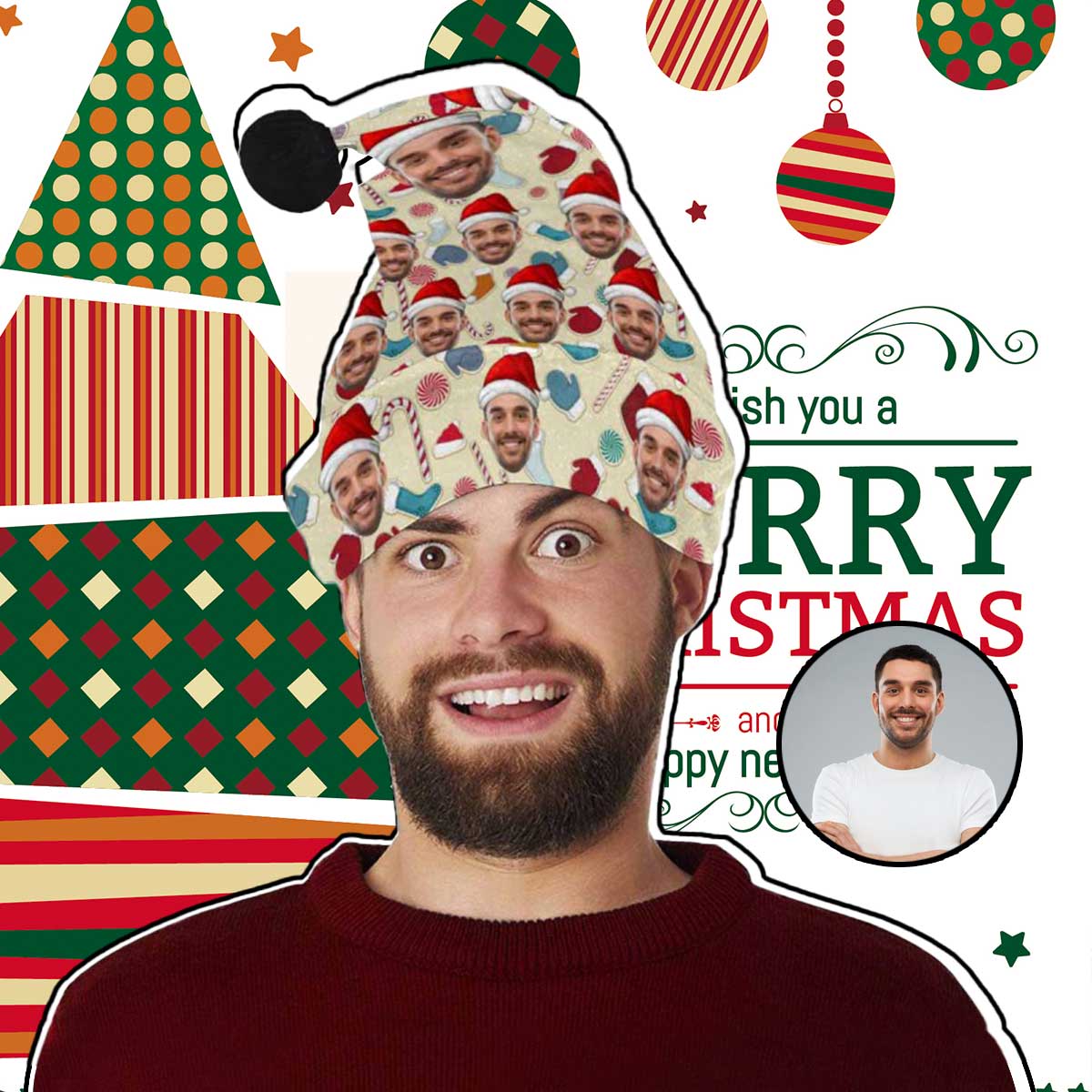 Custom Custom Face Cute Christmas Christmas Santa Hat - YesCustom