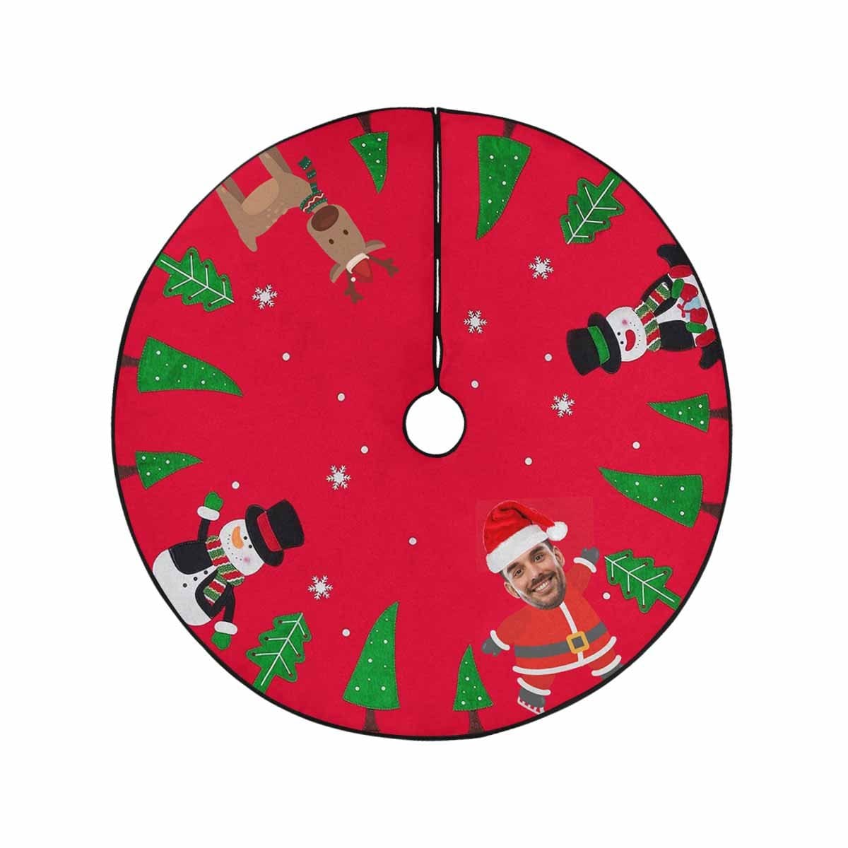 Custom Custom Face Cute Santa Christmas Tree Skirt - YesCustom