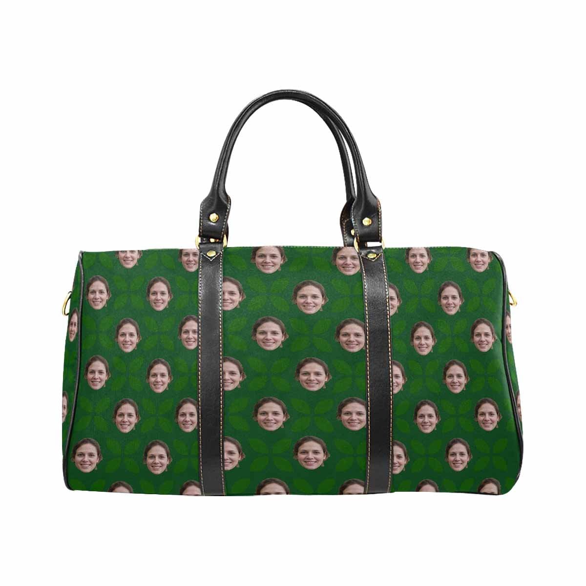 Custom Custom Face Deep Green Travel Bag - YesCustom
