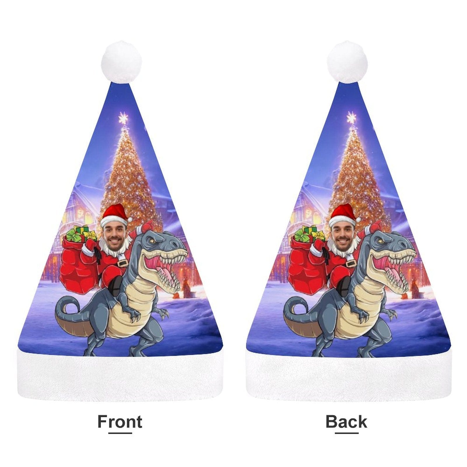 Custom Custom Face Dinosaur Gift Christmas Hat - YesCustom