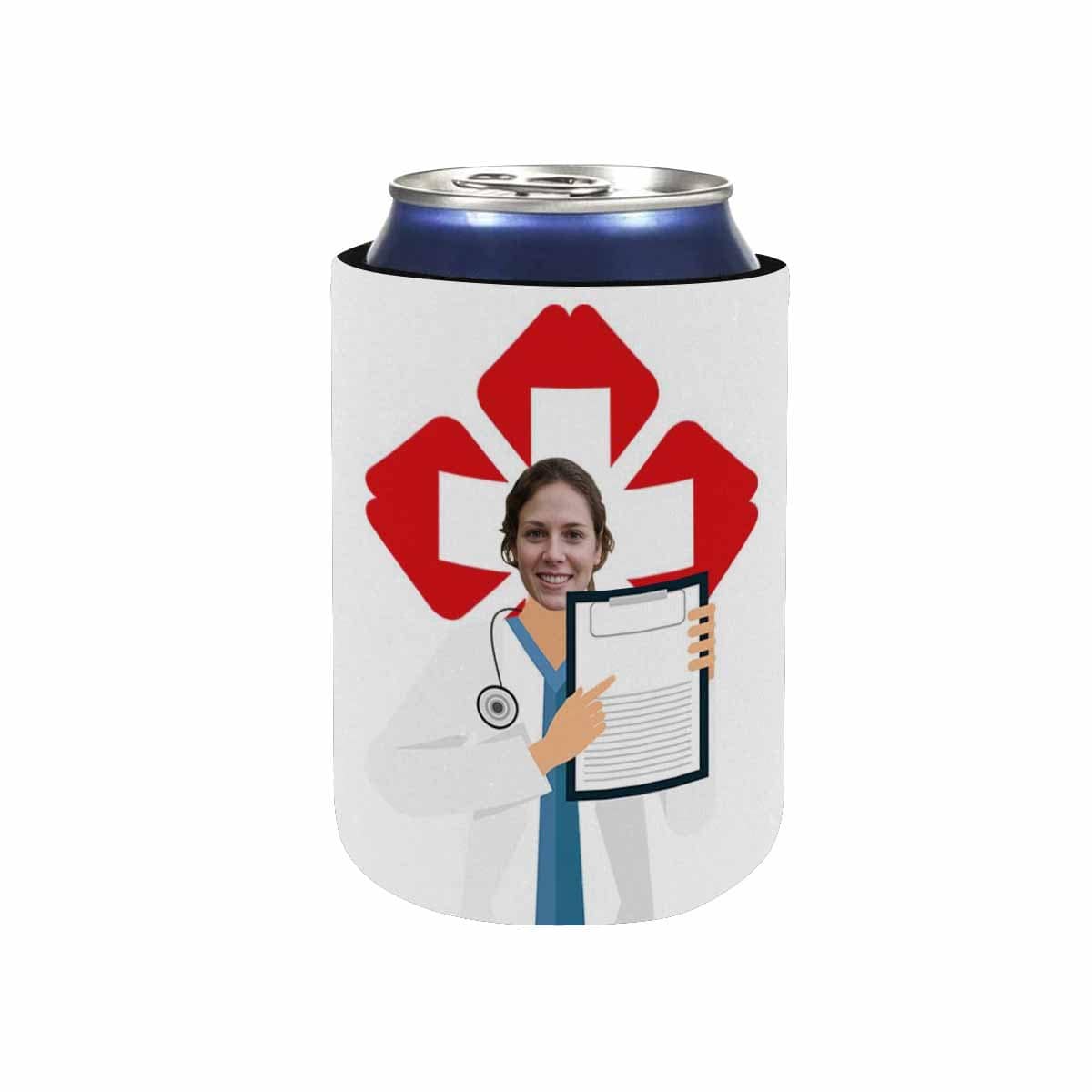 Custom Custom Face Doctor Koozies Personalized Funny Face Can Cooler Neoprene Non Slip for Beer Cans and Bottles - YesCustom