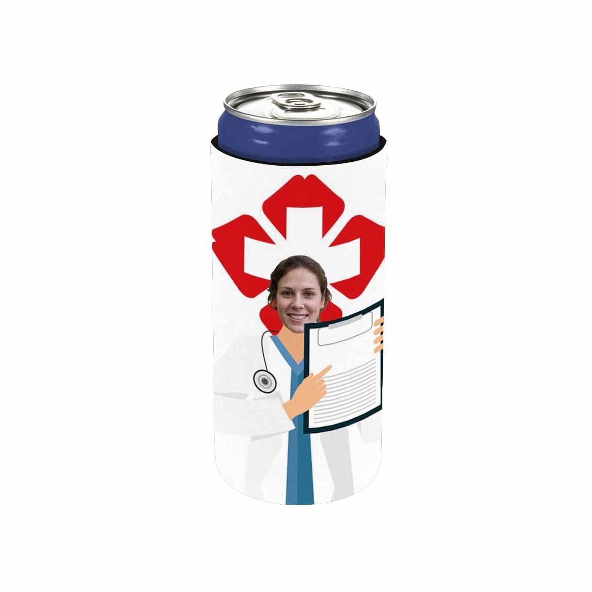 Custom Custom Face Doctor Koozies Personalized Funny Face Can Cooler Neoprene Non Slip for Beer Cans and Bottles - YesCustom