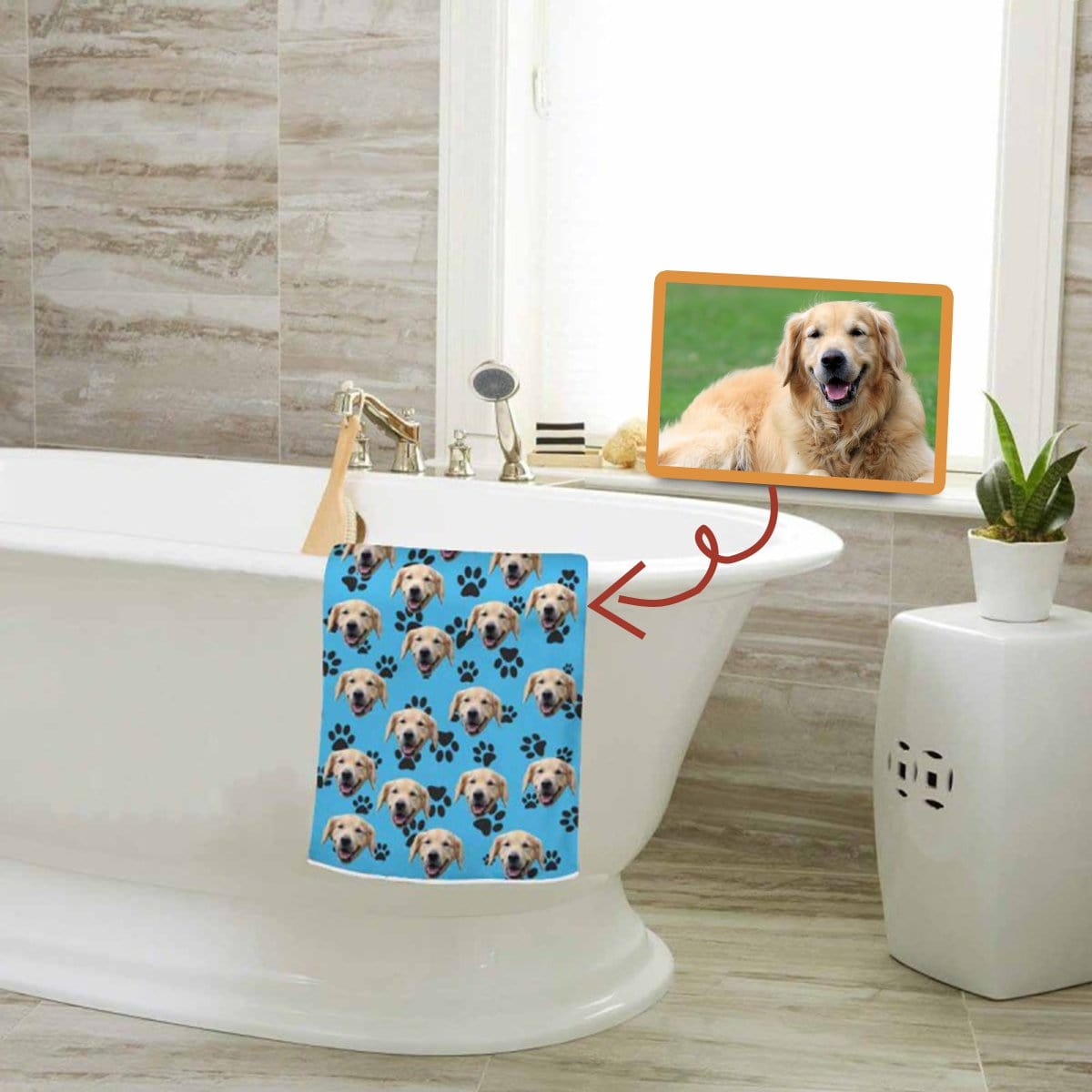 Custom Custom Face Dog Paw Bath Towel 30"x56" Beach Towel Kids Towel Pool Towel Camp Towel - YesCustom