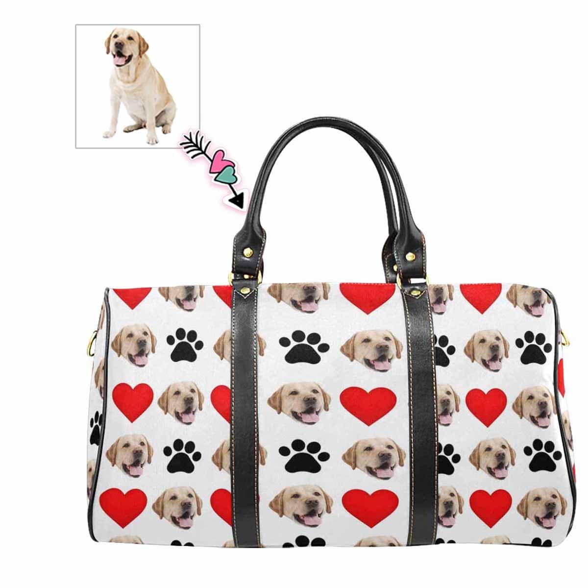 Custom Custom Face Dog Paw Travel Bag - YesCustom
