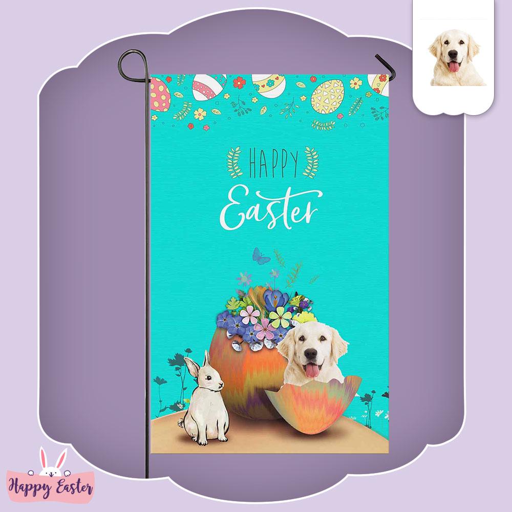 Custom Custom Face Easter Eggs Flower Garden Flag - YesCustom