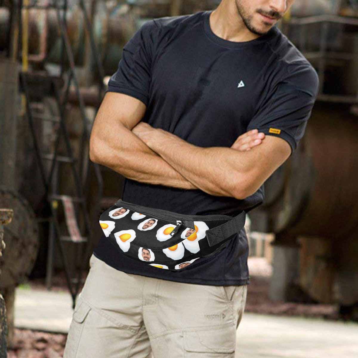 Custom Custom Face Egg Pie Waist Bag - YesCustom