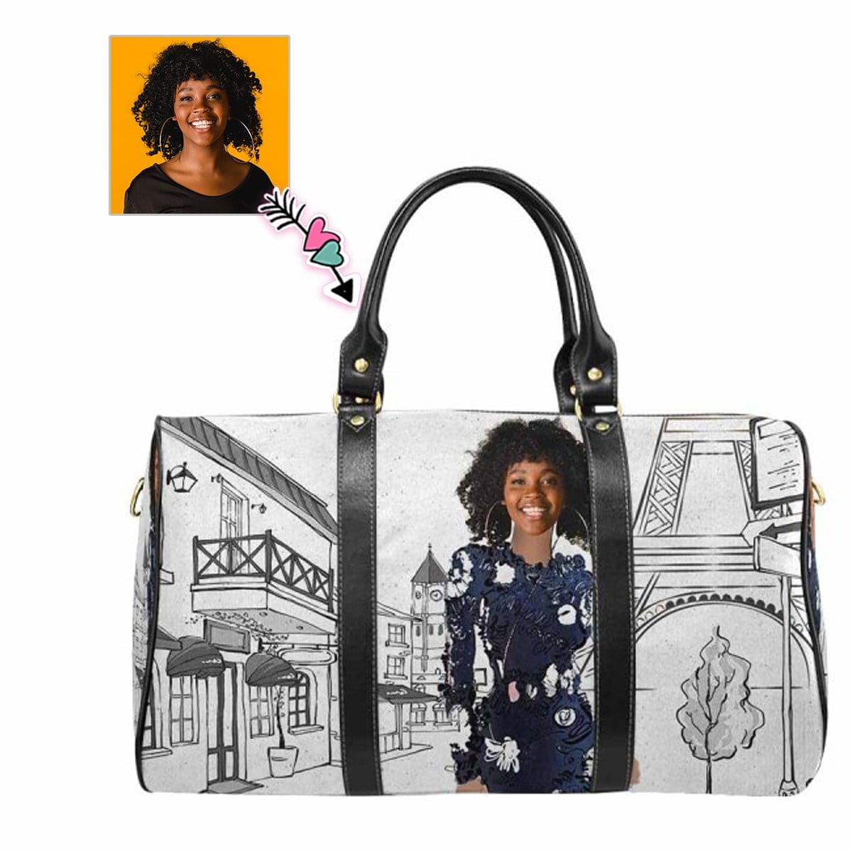 Custom Custom Face Fashion Woman Travel Bag - YesCustom