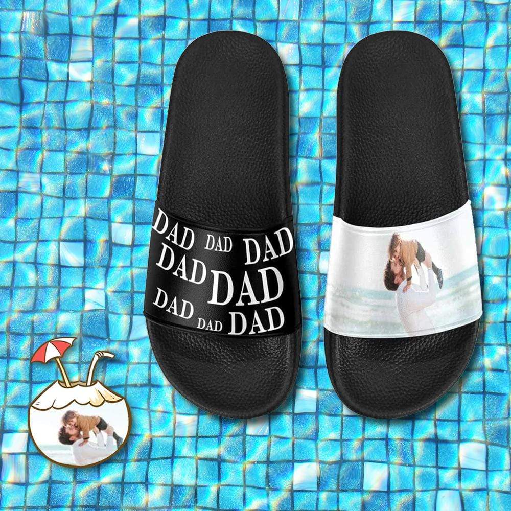 Custom Custom Face Father's Day Slide Sandals For Holiday Gifts - YesCustom