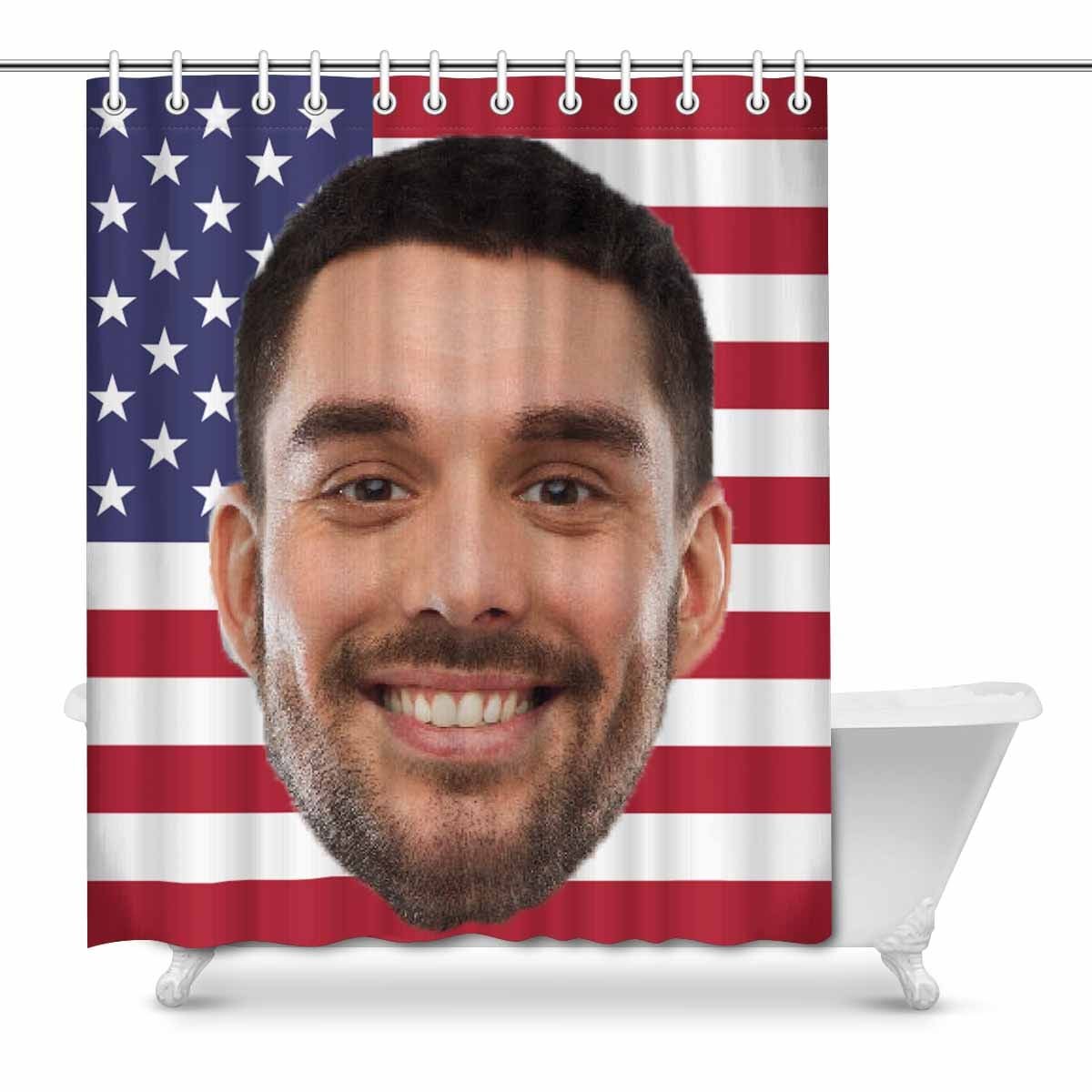 Custom Custom Face Flag Shower Curtain 66"x72" - YesCustom