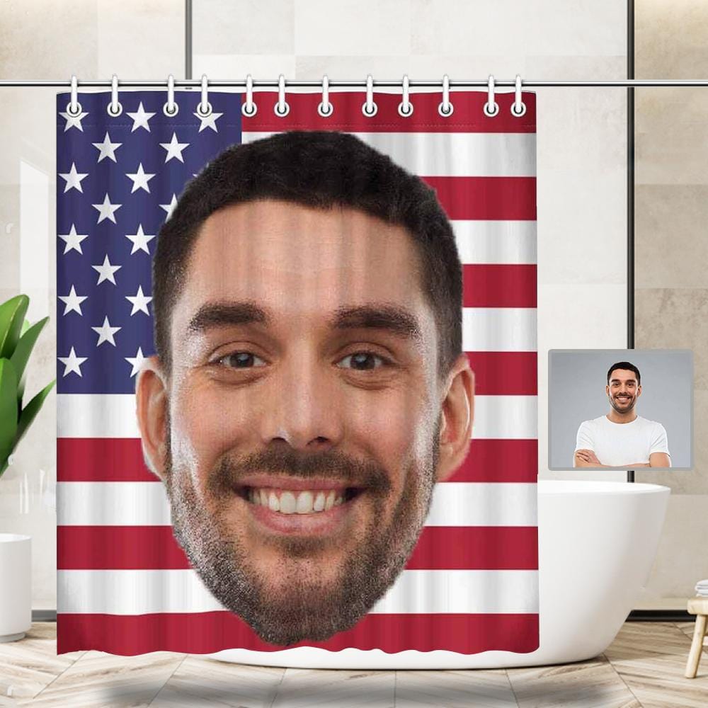 Custom Custom Face Flag Shower Curtain 66"x72" - YesCustom