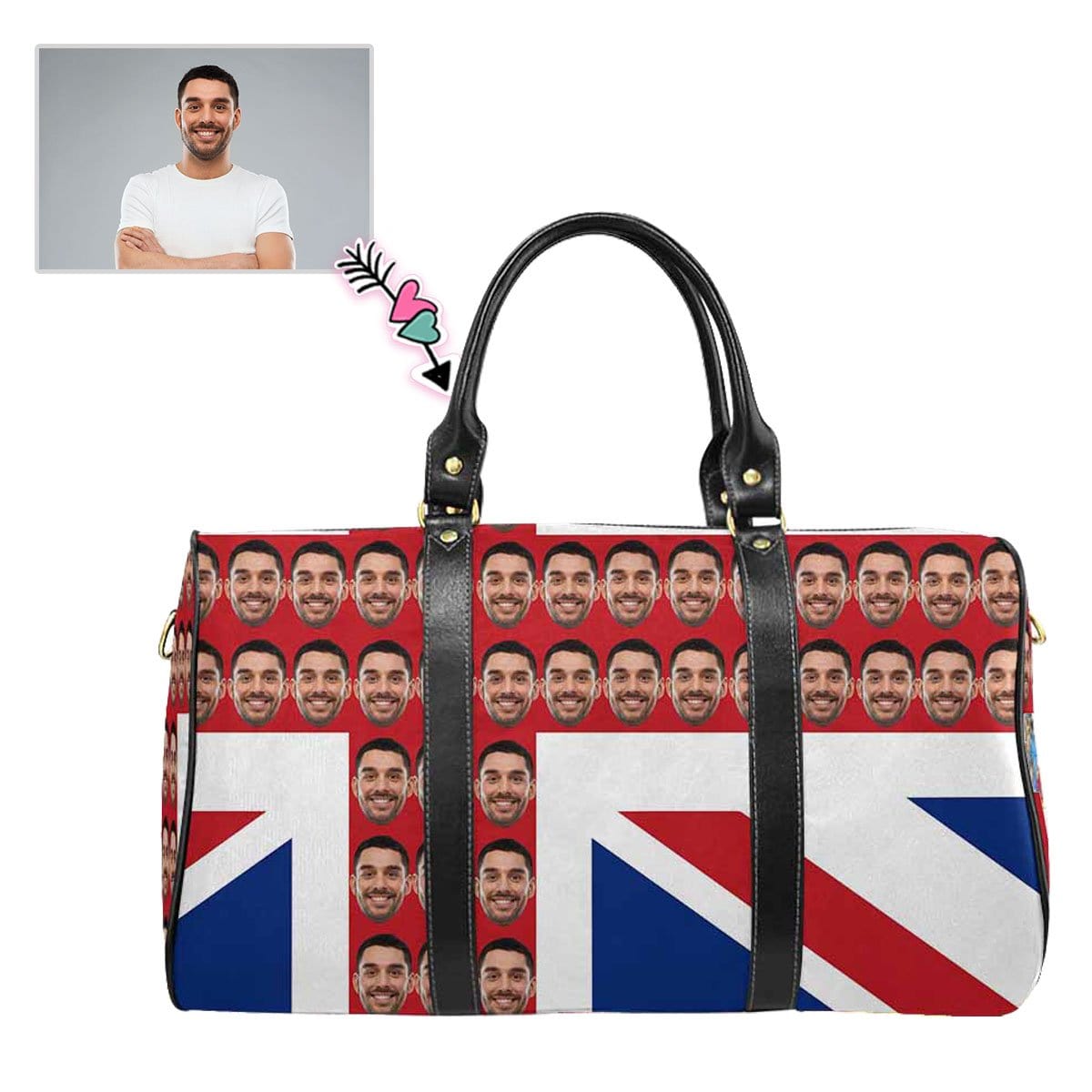 Custom Custom Face Flag Travel Bag - YesCustom