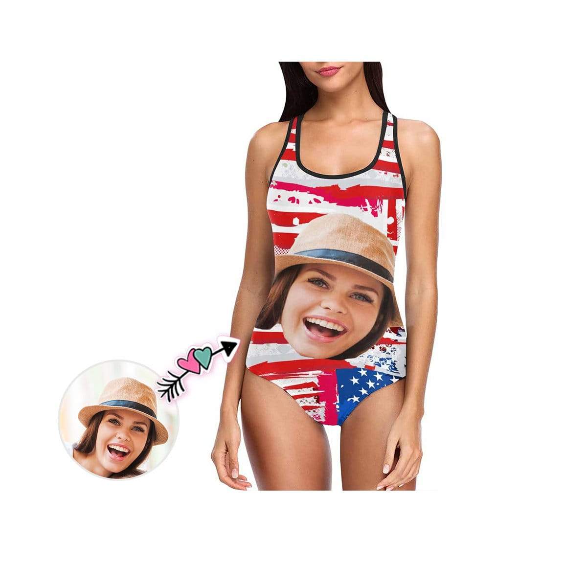 Custom Custom Face Flag Women's One Piece Swimsuit - YesCustom