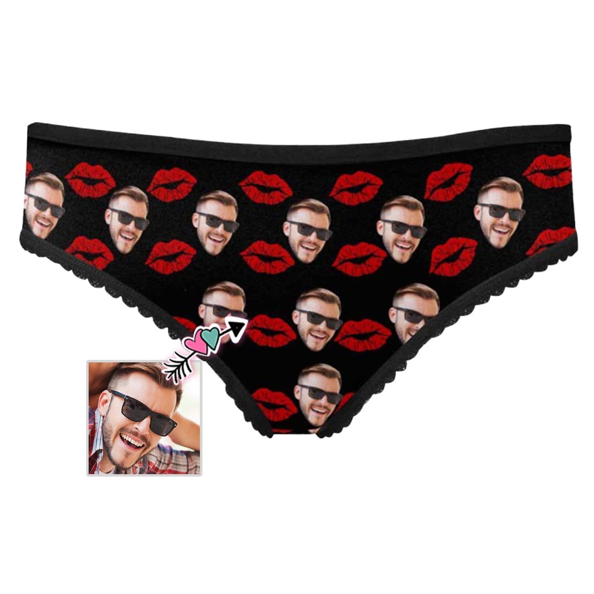 Custom Custom Face Flaming Lips Underwear Personalized Women's High-cut Briefs Honeymoon Gift - YesCustom
