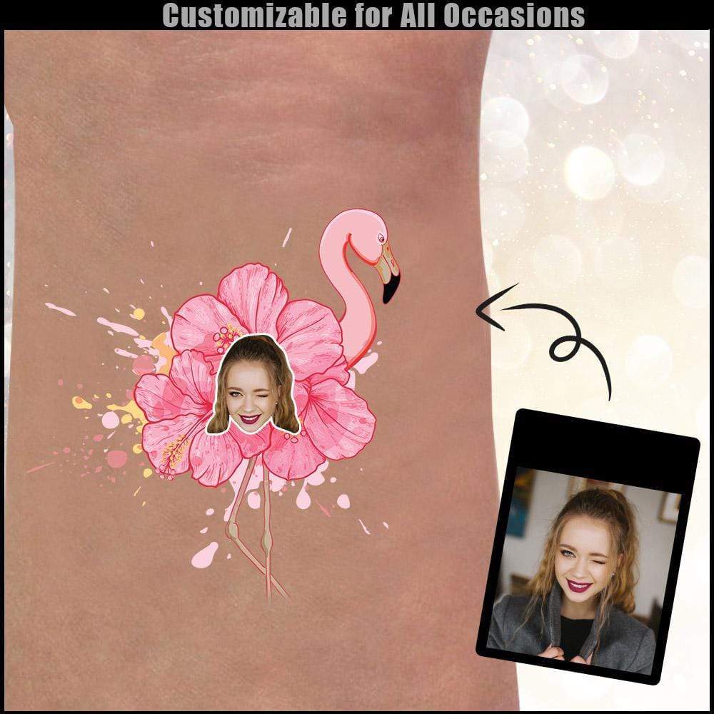 Custom Custom Face Flamingo Temporary Tattoo - YesCustom