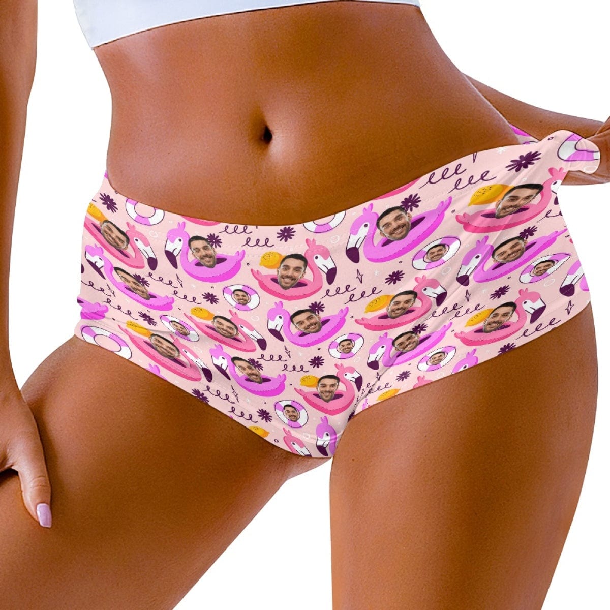 Custom Custom Face Flamingo Women Sexy Short Pants Comfortable Fashion Gym Sport Daily Shorts Bottom - YesCustom