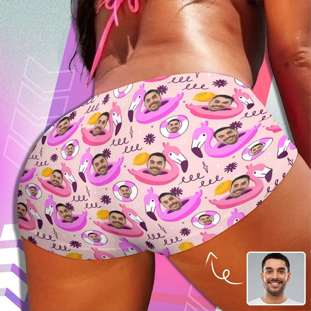 Custom Custom Face Flamingo Women Sexy Short Pants Comfortable Fashion Gym Sport Daily Shorts Bottom - YesCustom
