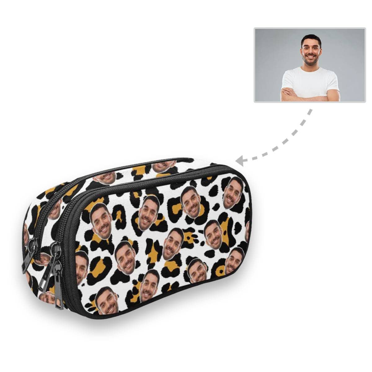 Custom Custom Face Flecky Pencil Pouch - YesCustom