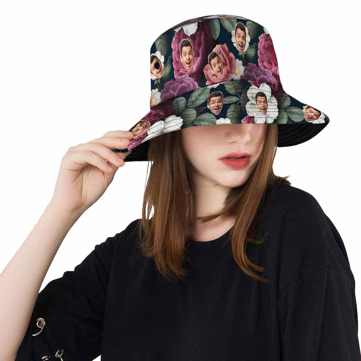 Custom Custom Face Flower Bush Unisex Bucket Boonie Hat - YesCustom