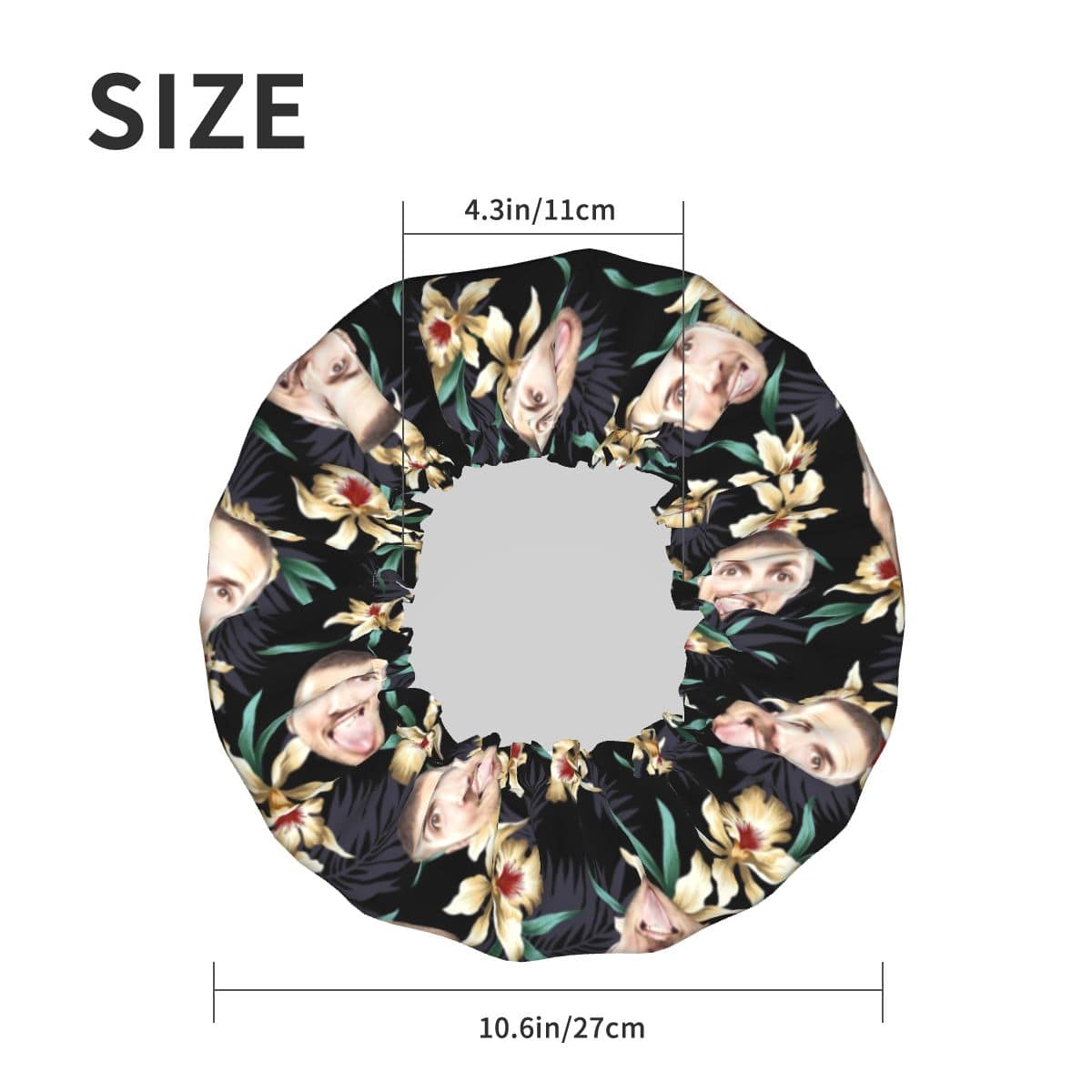 Custom Custom Face Flower Double Layer Waterproof Hat Women's Shower Cap - YesCustom