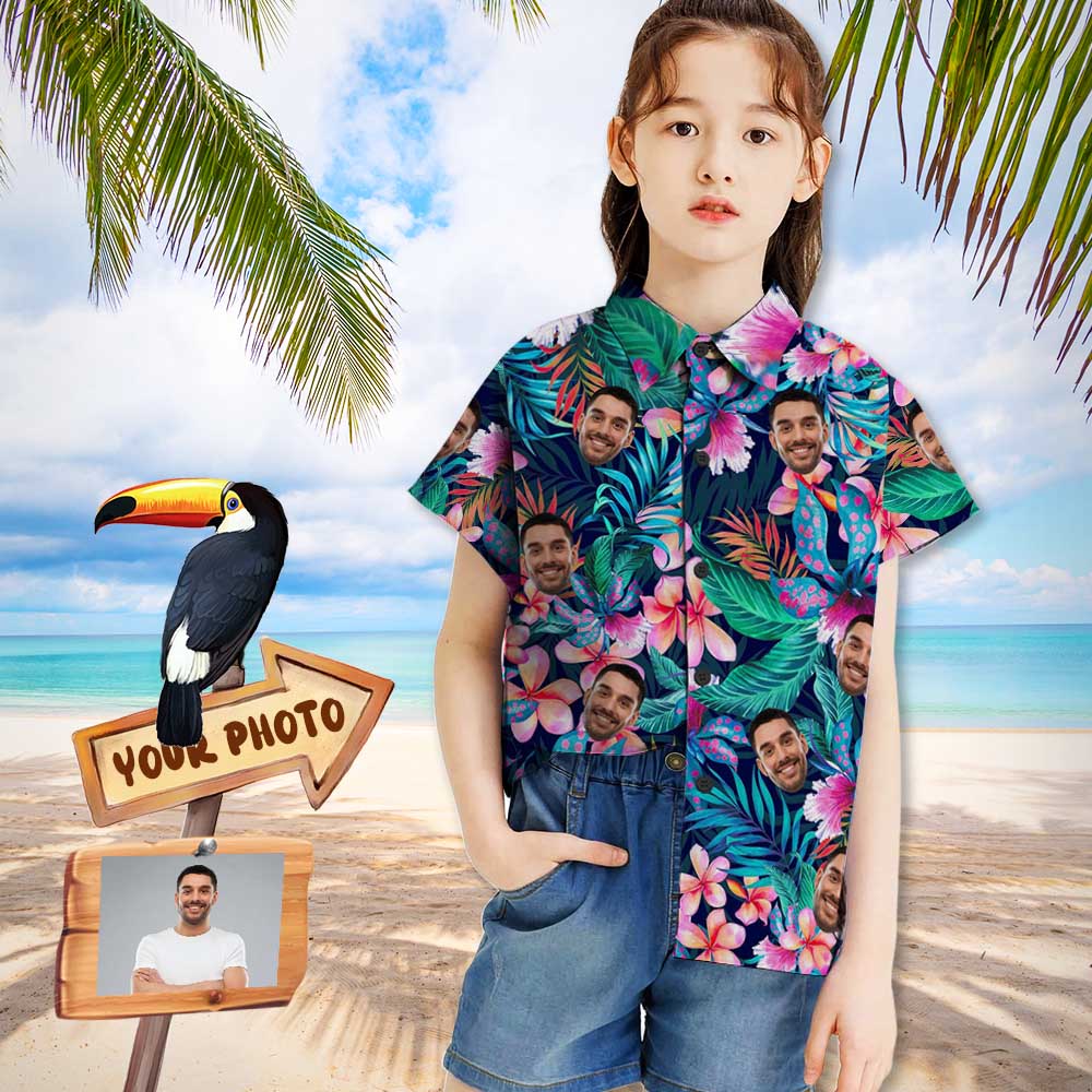 Custom Custom Face Flower Teenage Hawaiian Shirt - YesCustom