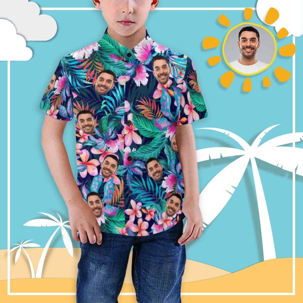 Custom Custom Face Flower Teenage Hawaiian Shirt - YesCustom